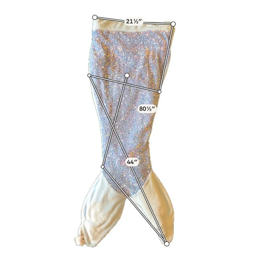 Authentic Kids Mermaid Tail Blanket Kids One Size Blue Excellent Sequined Plush